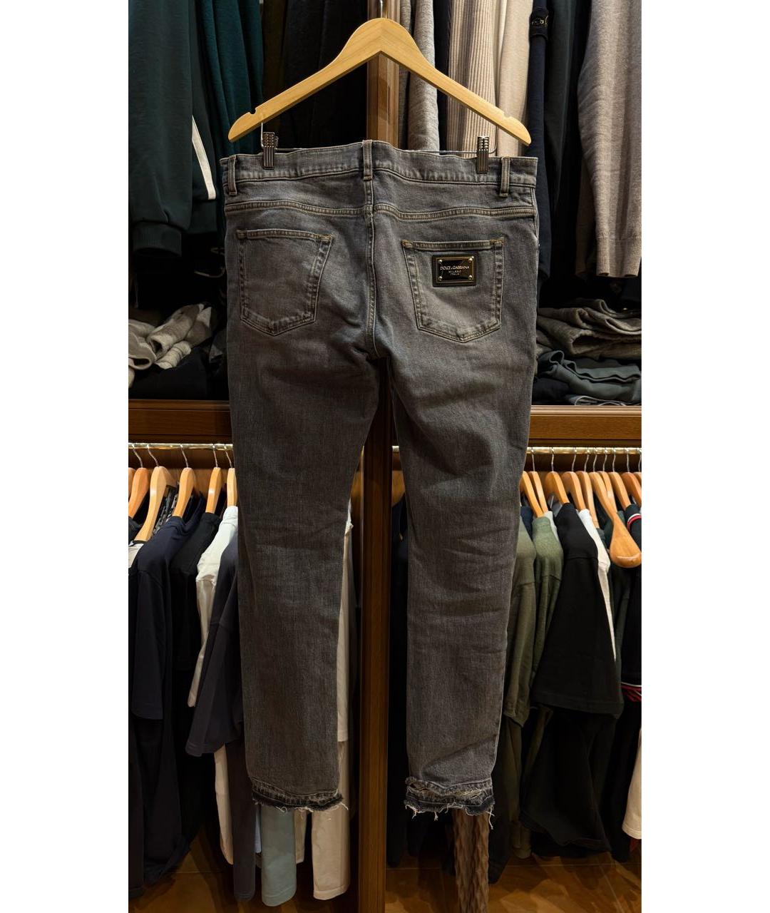 DOLCE&GABBANA Серые хлопко-эластановые джинсы скинни, фото 2