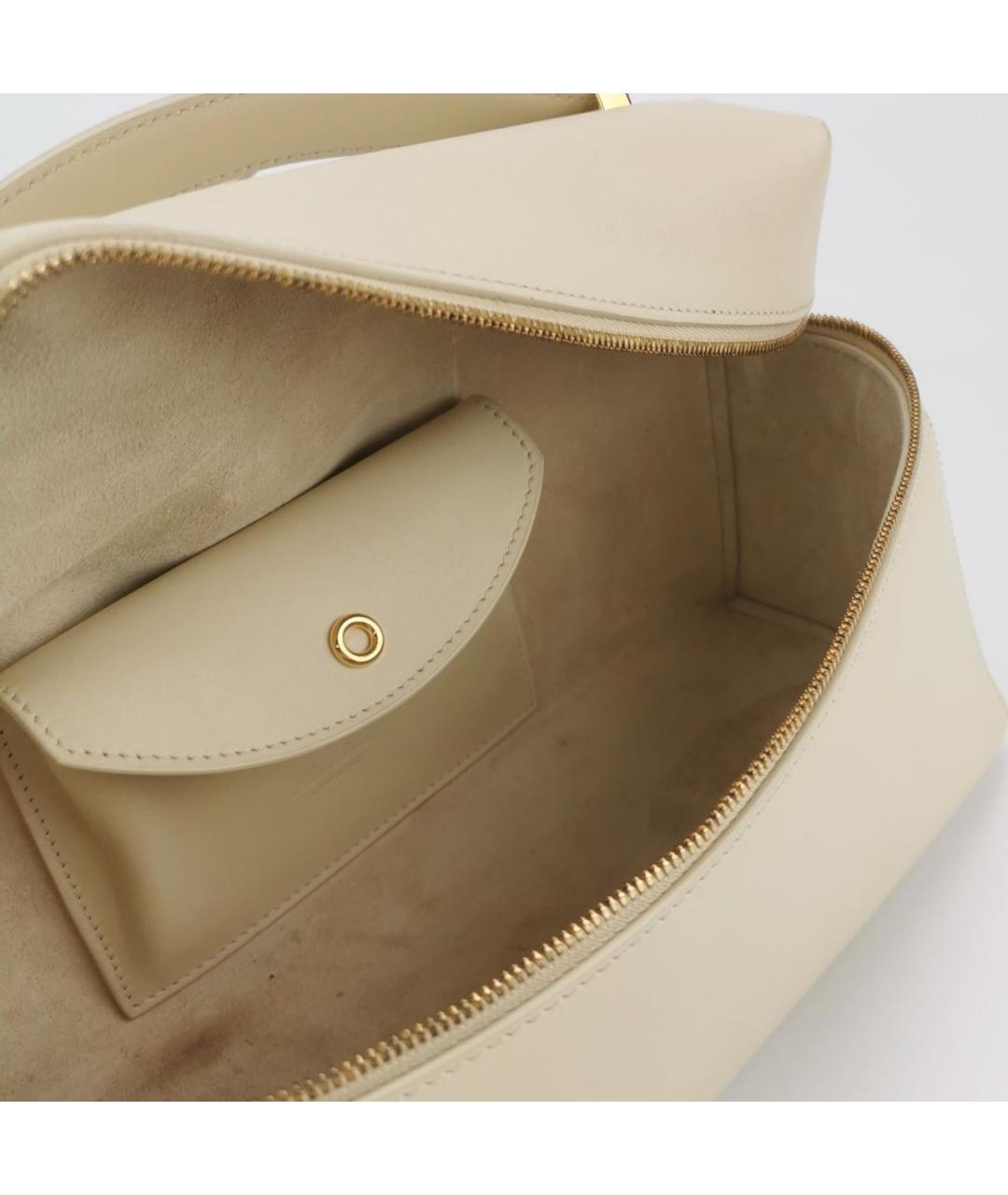 LORO PIANA Бежевая кожаная сумка через плечо, фото 6