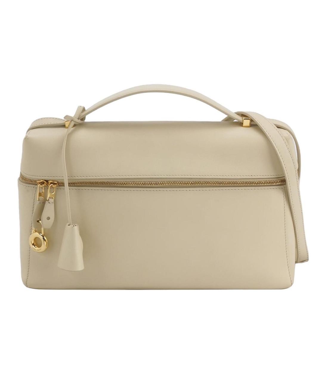 LORO PIANA Бежевая кожаная сумка через плечо, фото 1
