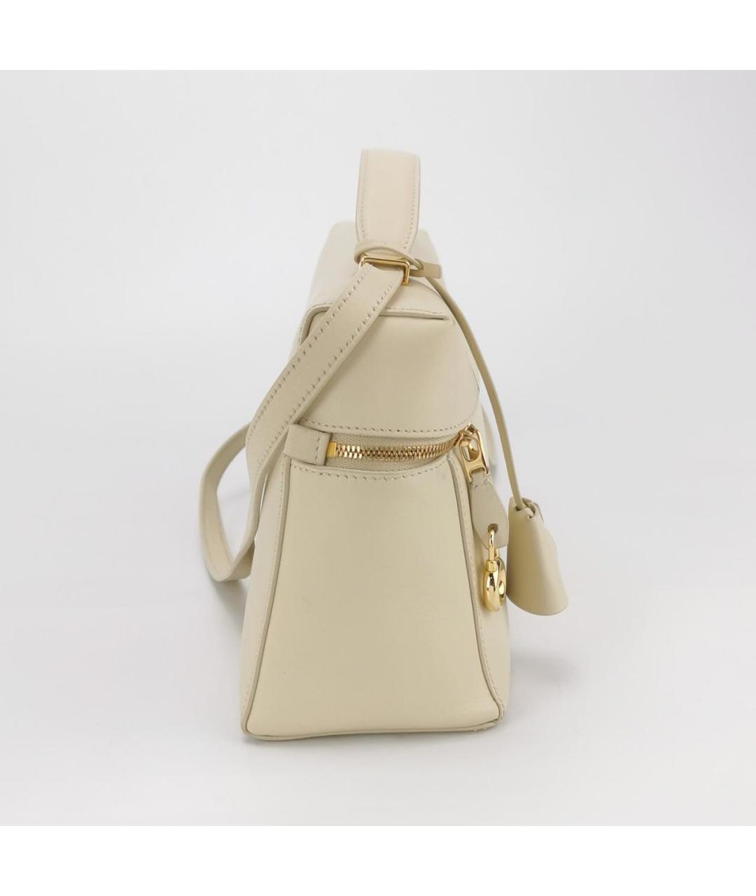 LORO PIANA Бежевая кожаная сумка через плечо, фото 3