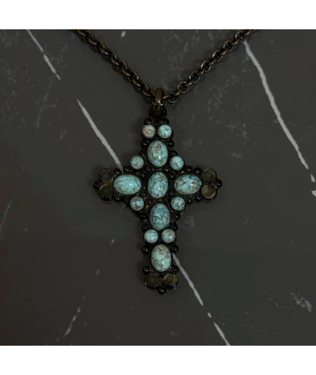 DOLCE&GABBANA Голубое латунное колье, фото 4