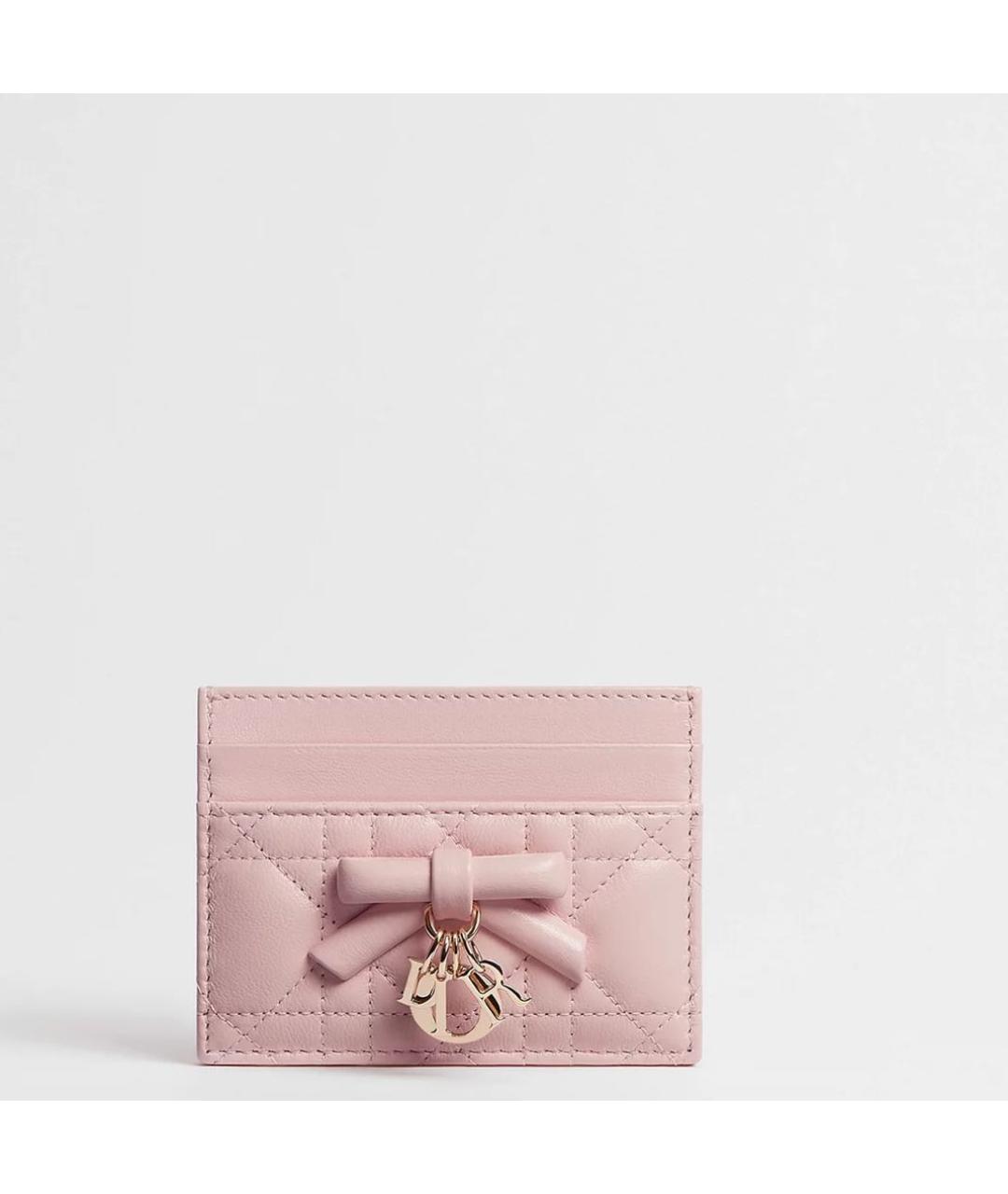 CHRISTIAN DIOR Розовый кожаный кардхолдер, фото 3