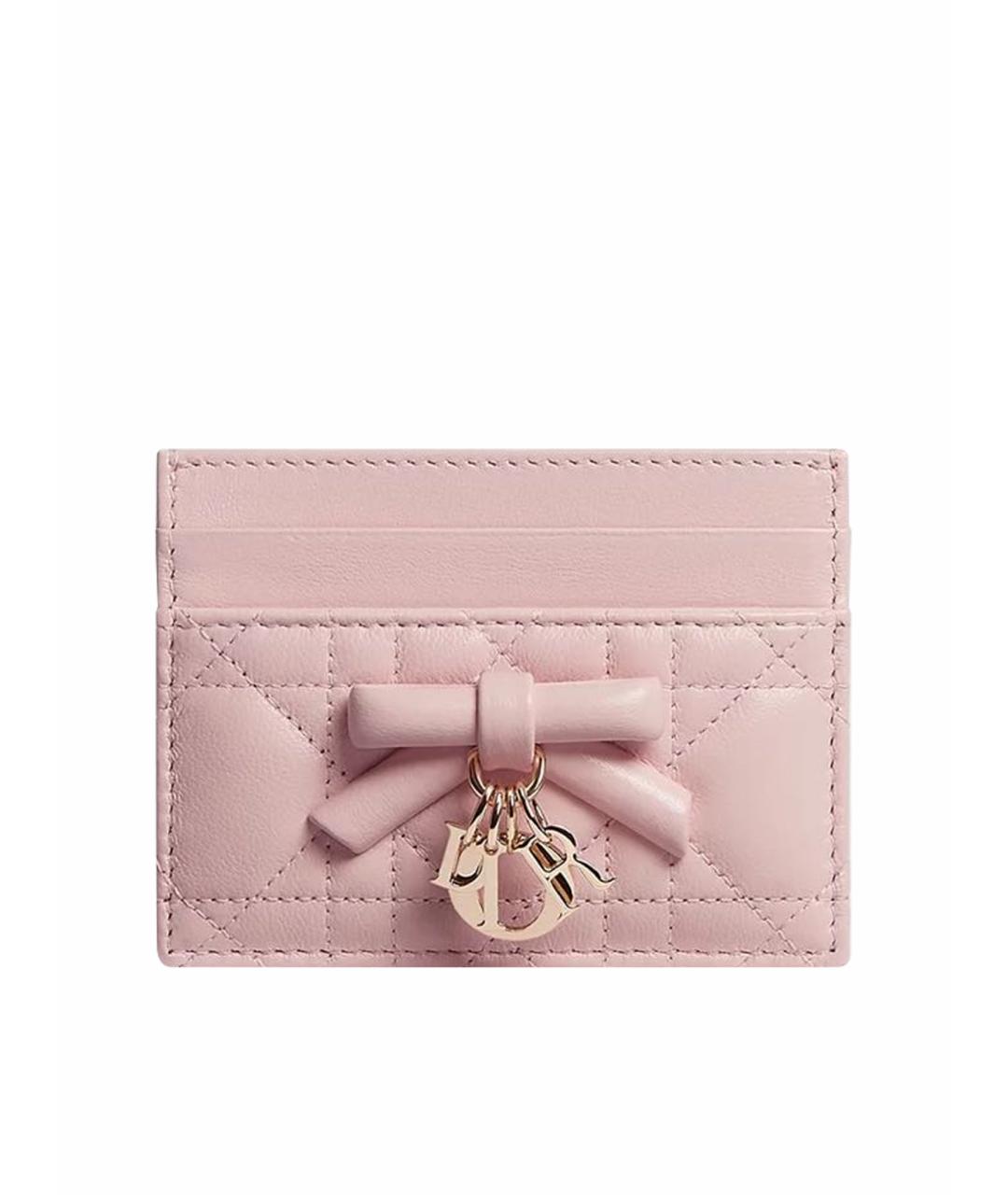 CHRISTIAN DIOR Розовый кожаный кардхолдер, фото 1