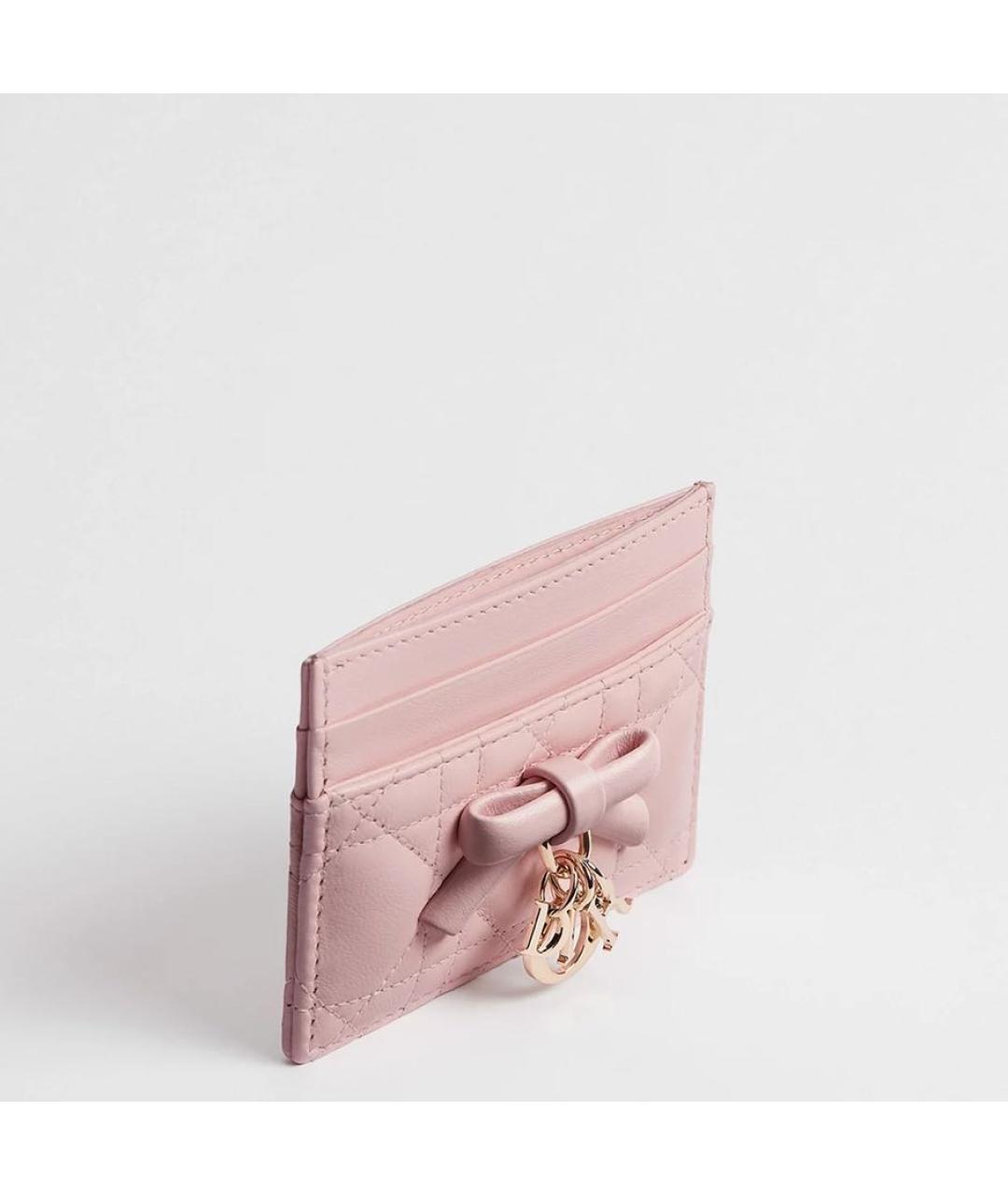 CHRISTIAN DIOR Розовый кожаный кардхолдер, фото 4