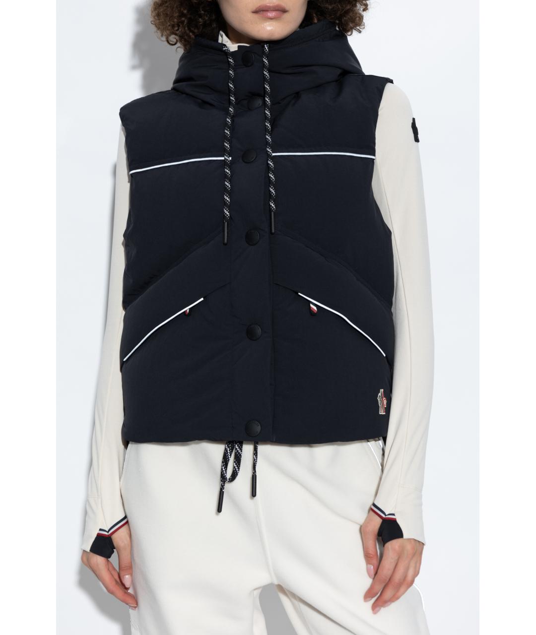 MONCLER Черный полиэстеровый жилет, фото 3