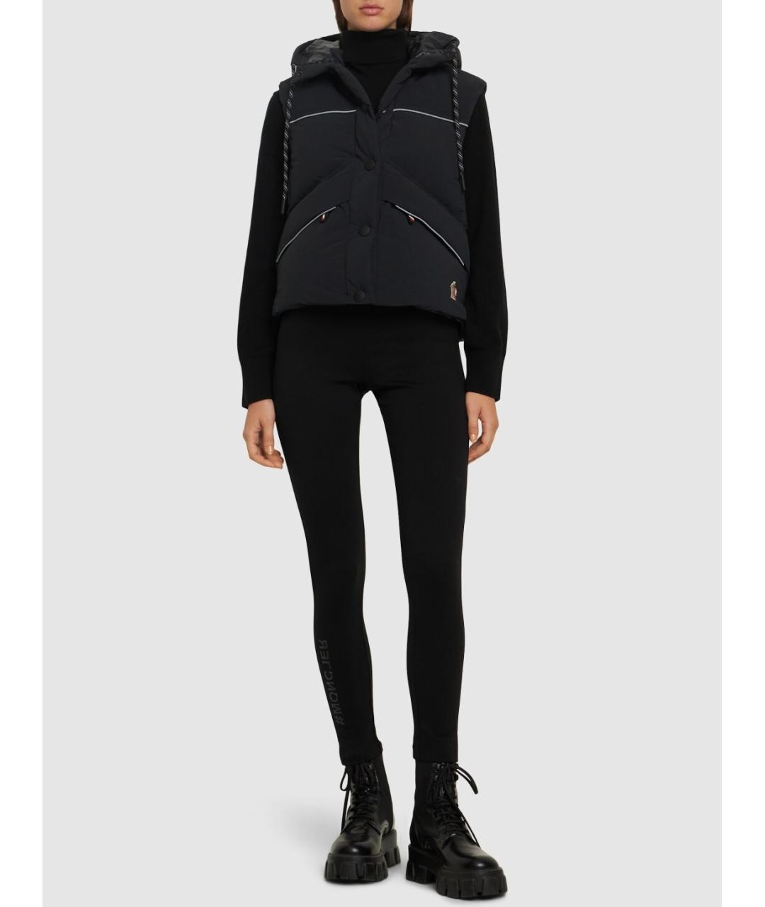 MONCLER Черный полиэстеровый жилет, фото 5