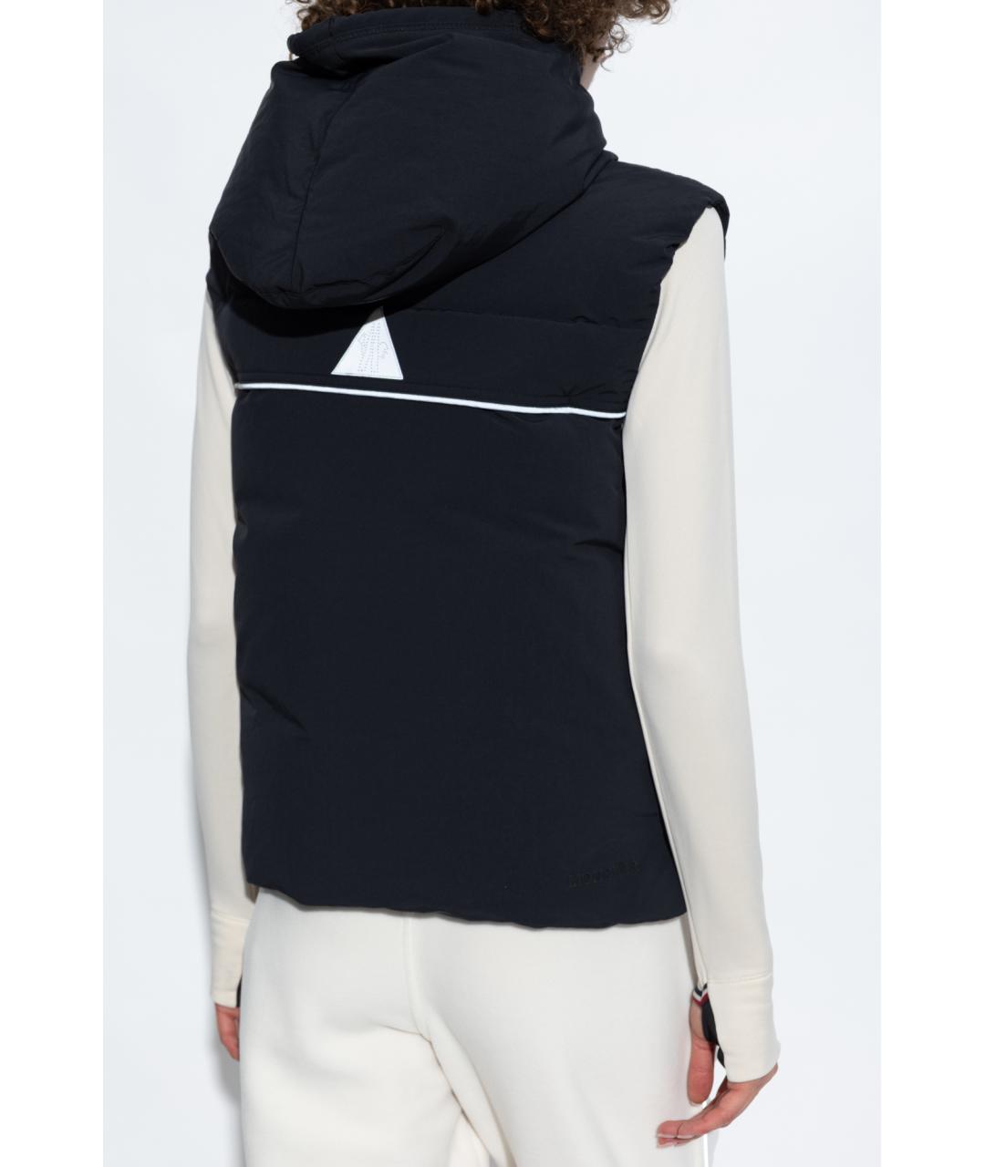 MONCLER Черный полиэстеровый жилет, фото 4