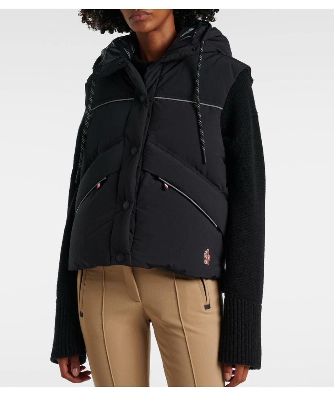 MONCLER Черный полиэстеровый жилет, фото 9