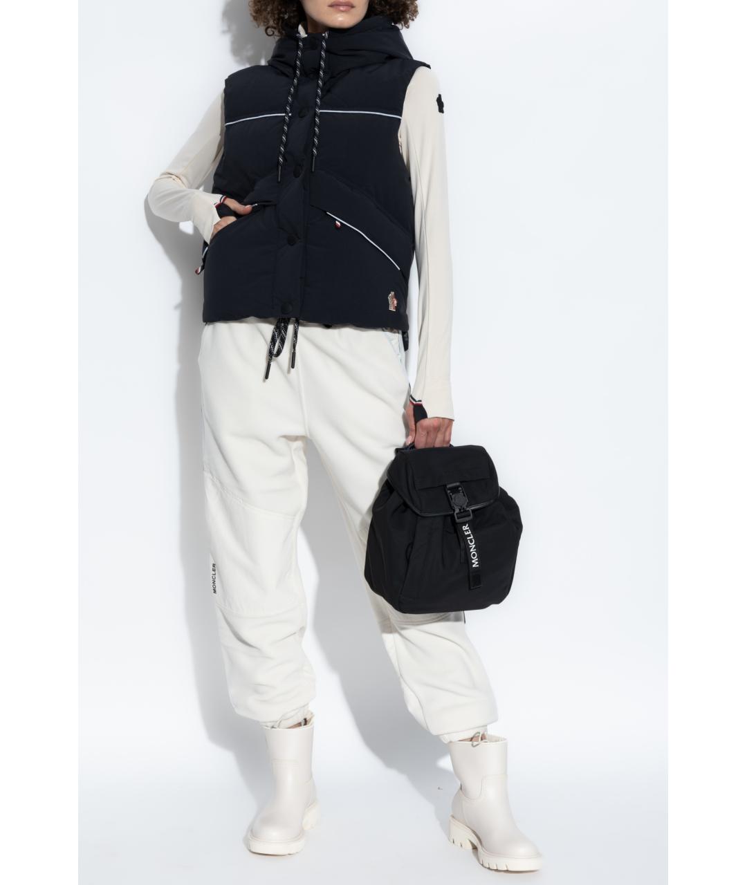 MONCLER Черный полиэстеровый жилет, фото 2