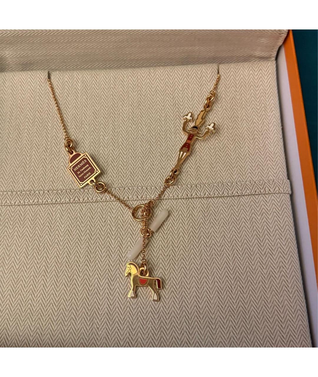 HERMES Золотое металлическое колье, фото 2