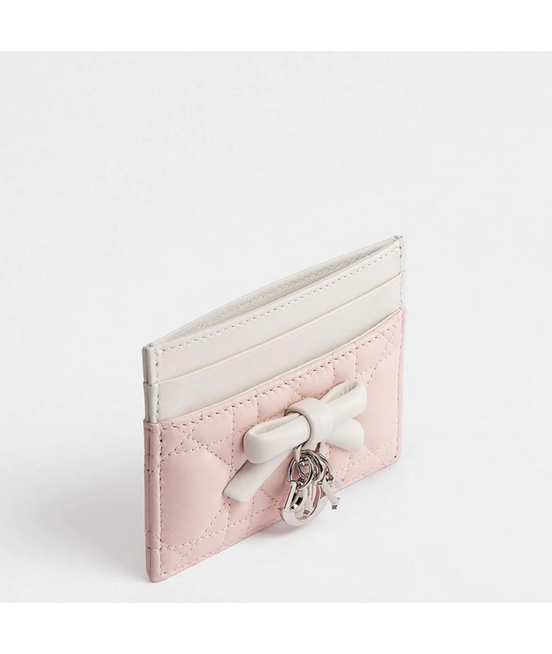 CHRISTIAN DIOR Розовый кожаный кардхолдер, фото 3