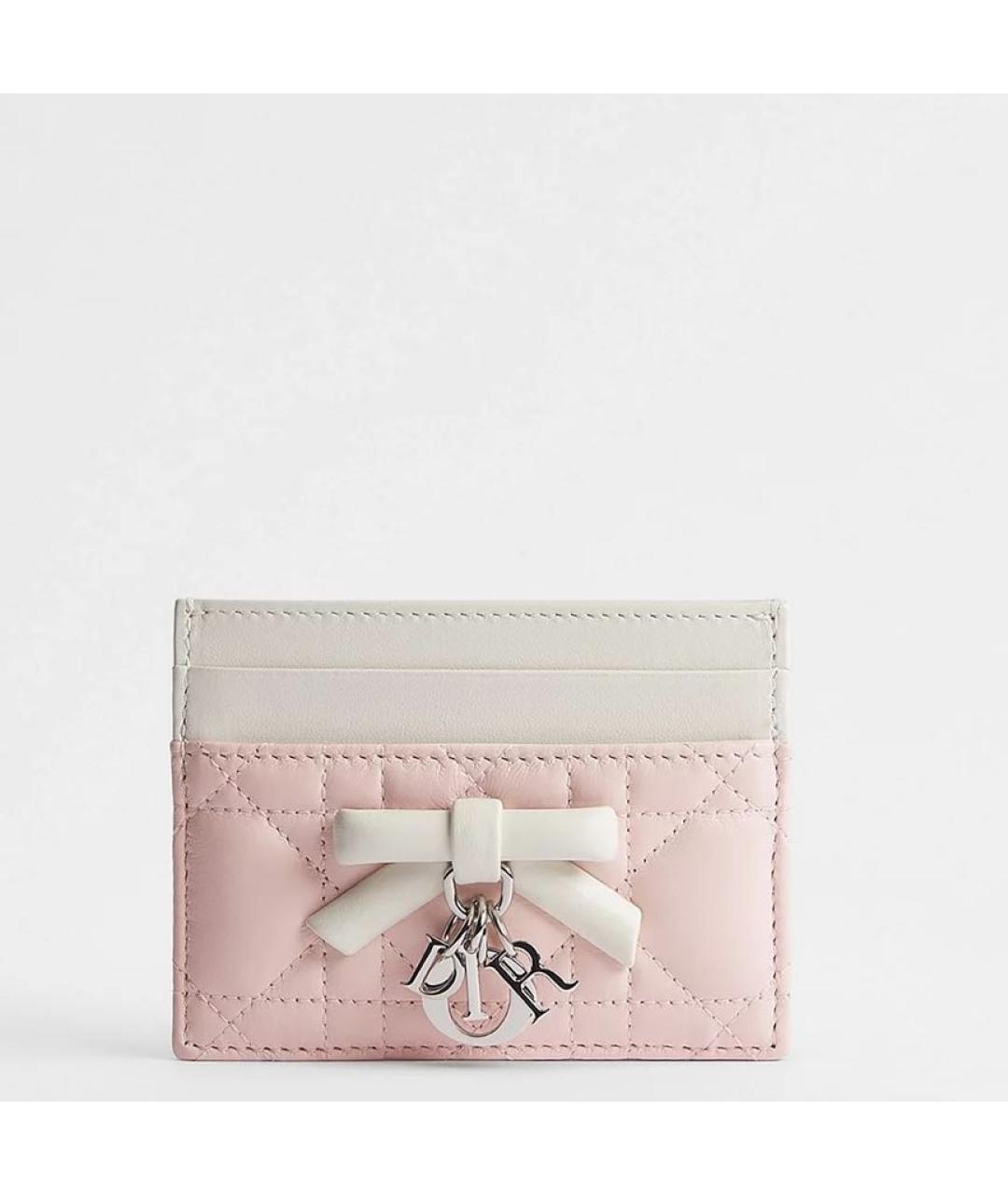 CHRISTIAN DIOR Розовый кожаный кардхолдер, фото 4