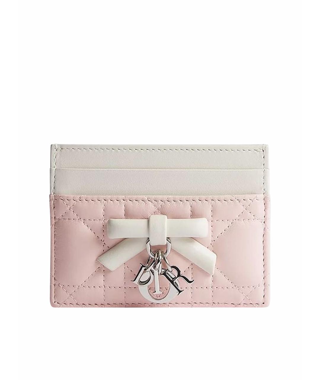 CHRISTIAN DIOR Розовый кожаный кардхолдер, фото 1