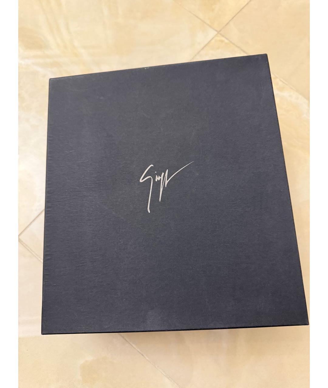 GIUSEPPE ZANOTTI DESIGN Темно-синие босоножки из лакированной кожи, фото 7