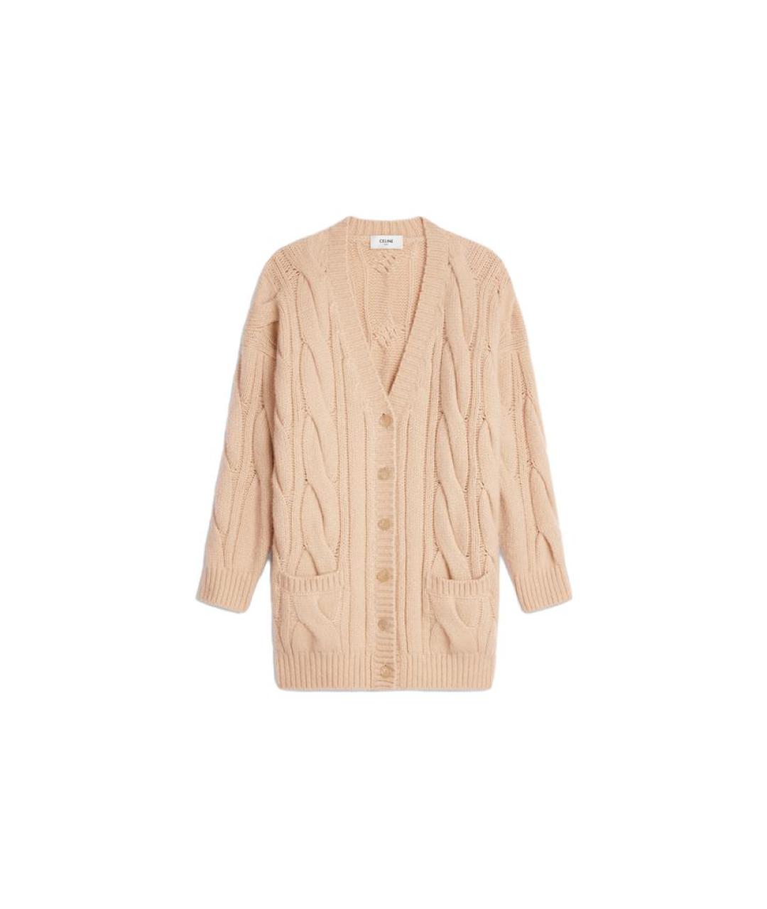 CELINE Бежевый шерстяной кардиган, фото 1