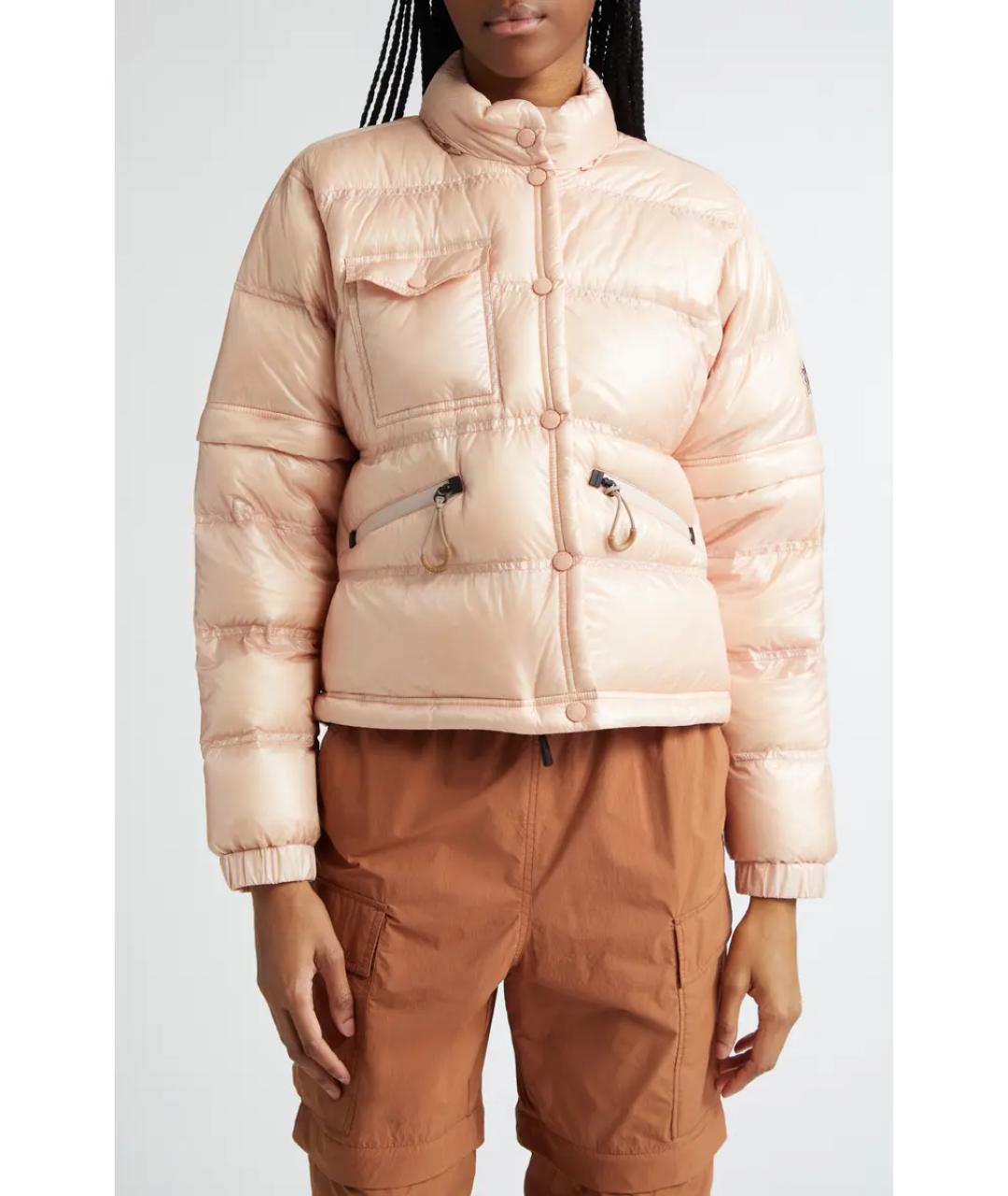 MONCLER GRENOBLE Розовый полиамидовый пуховик, фото 6