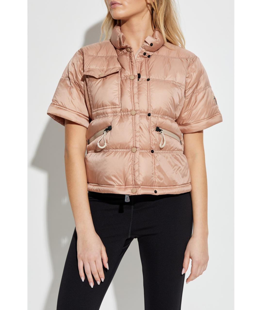 MONCLER GRENOBLE Розовый полиамидовый пуховик, фото 5
