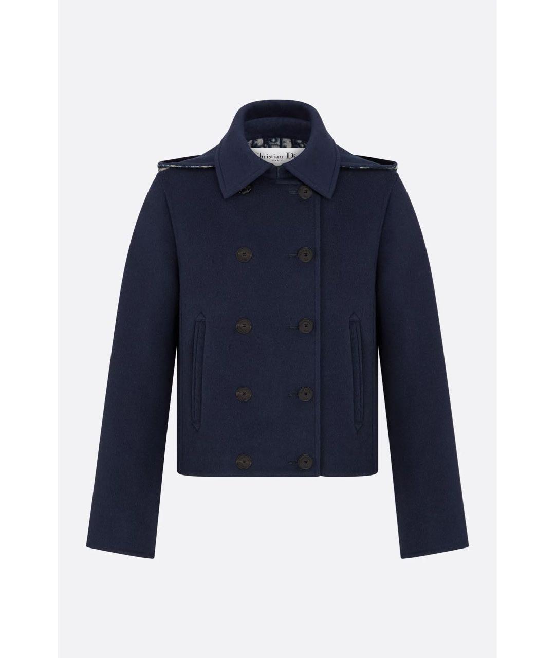 CHRISTIAN DIOR Темно-синее шерстяное пальто, фото 7