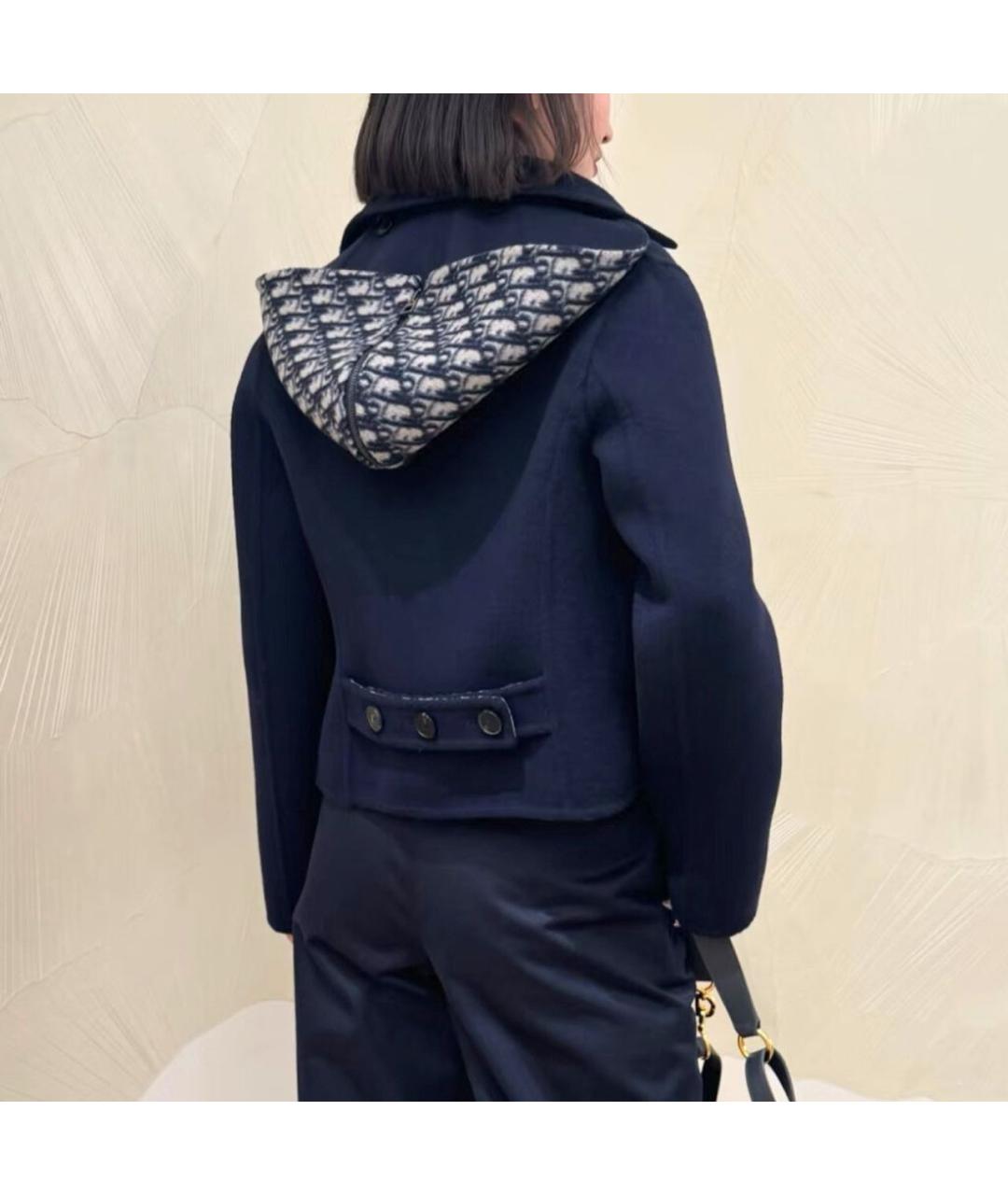 CHRISTIAN DIOR Темно-синее шерстяное пальто, фото 5