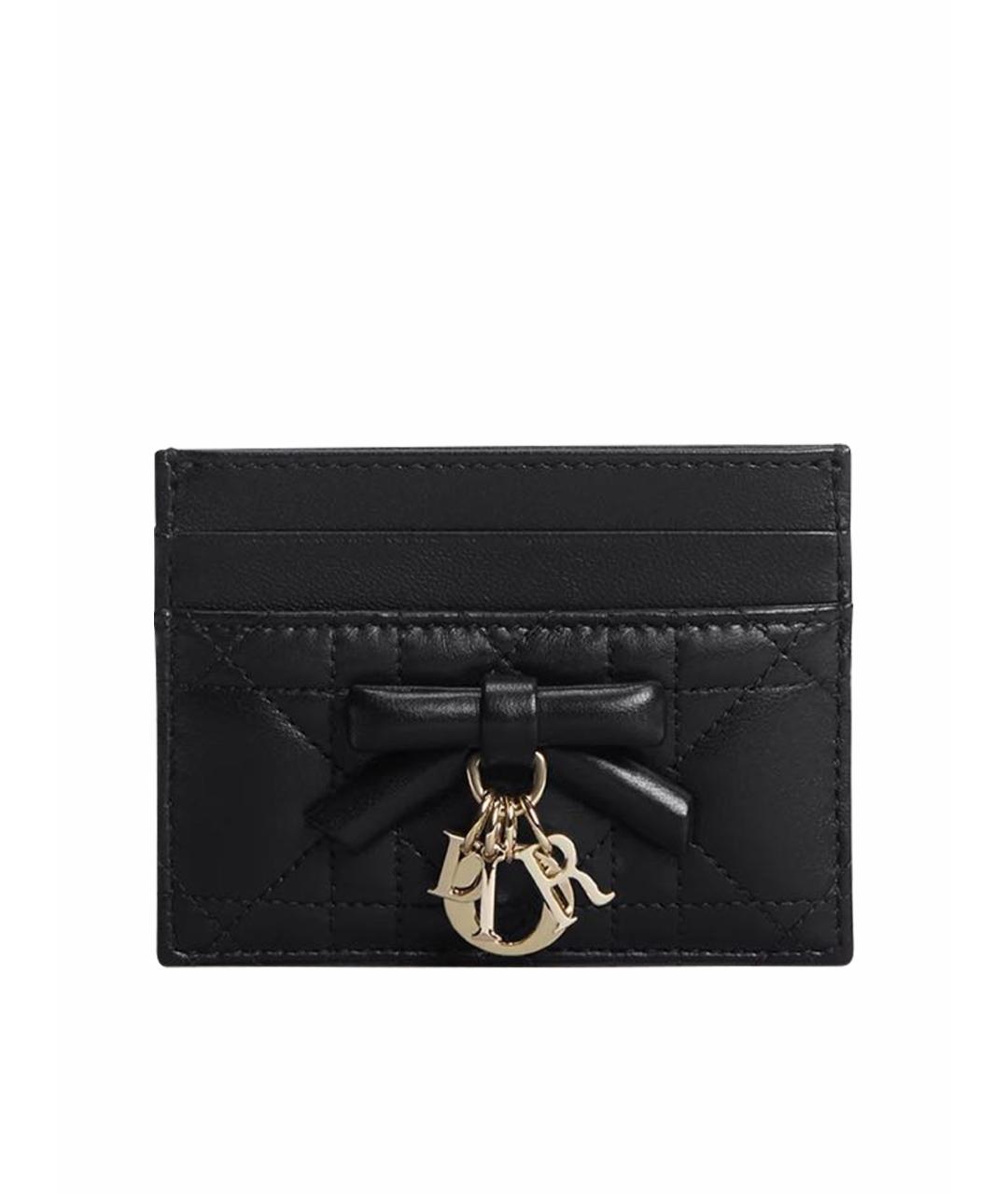 CHRISTIAN DIOR Черный кожаный кардхолдер, фото 1