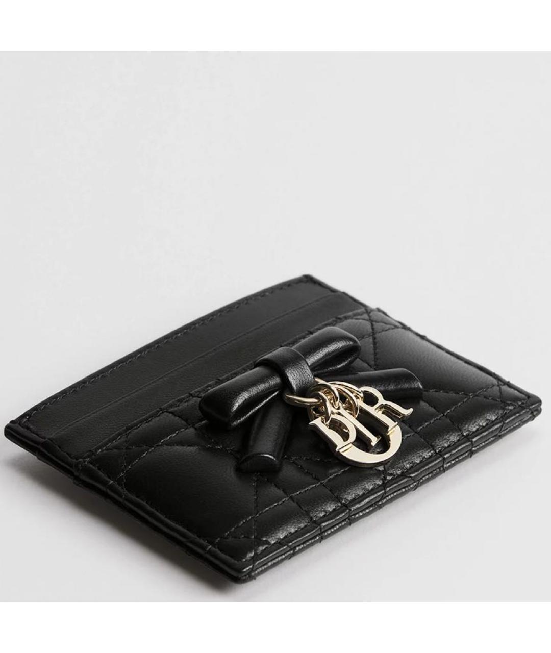 CHRISTIAN DIOR Черный кожаный кардхолдер, фото 2