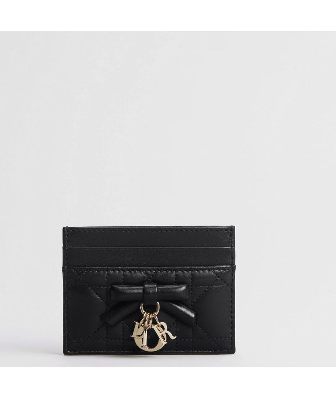 CHRISTIAN DIOR Черный кожаный кардхолдер, фото 4