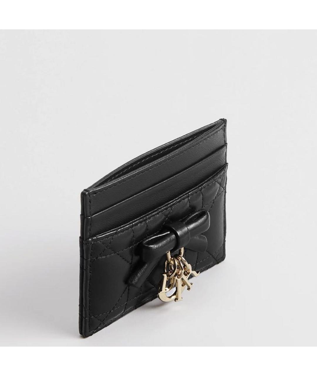 CHRISTIAN DIOR Черный кожаный кардхолдер, фото 3