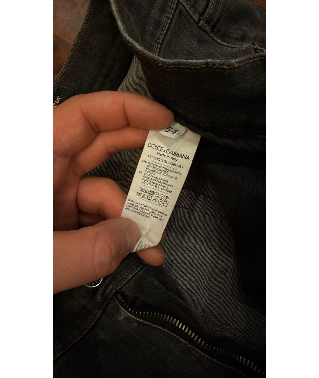 DOLCE&GABBANA Серые хлопко-эластановые джинсы скинни, фото 5