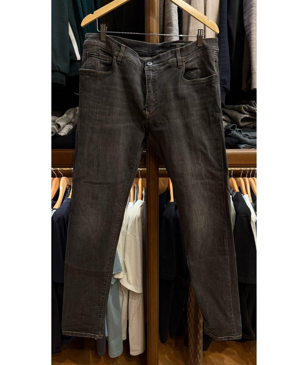 DOLCE&GABBANA Серые хлопко-эластановые джинсы скинни, фото 8
