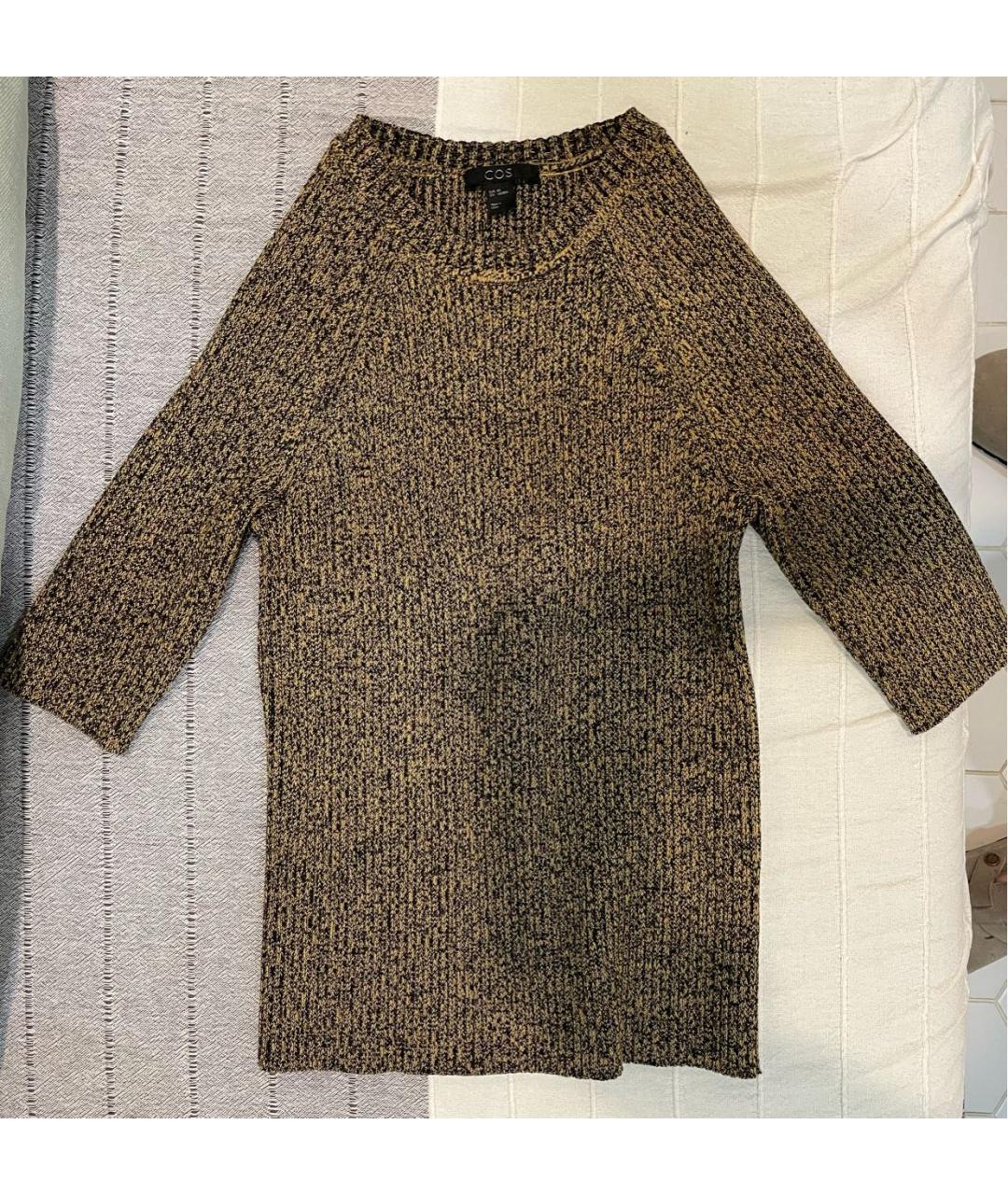 COS Горчичный хлопко-эластановый джемпер / свитер, фото 5