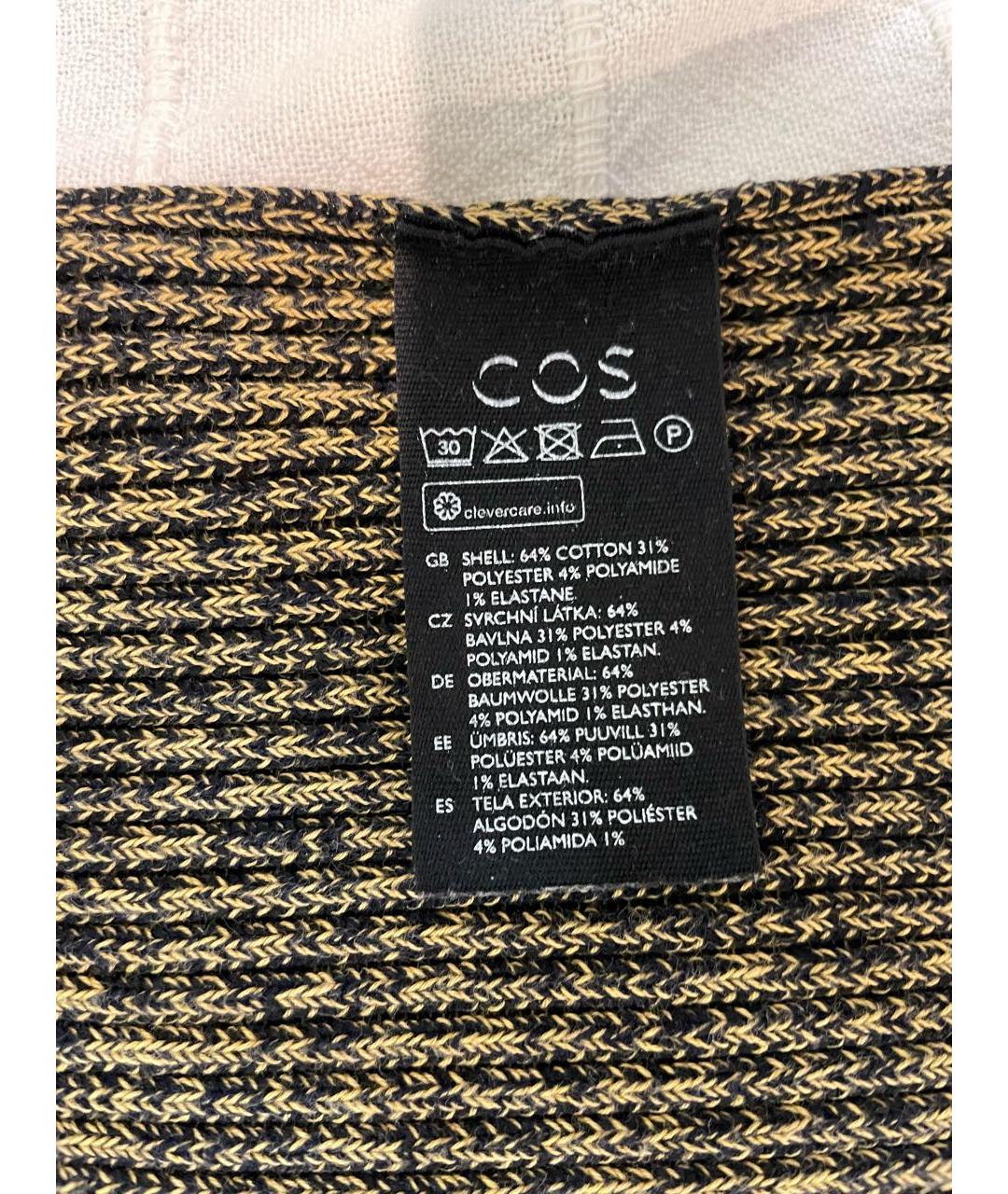 COS Горчичный хлопко-эластановый джемпер / свитер, фото 3