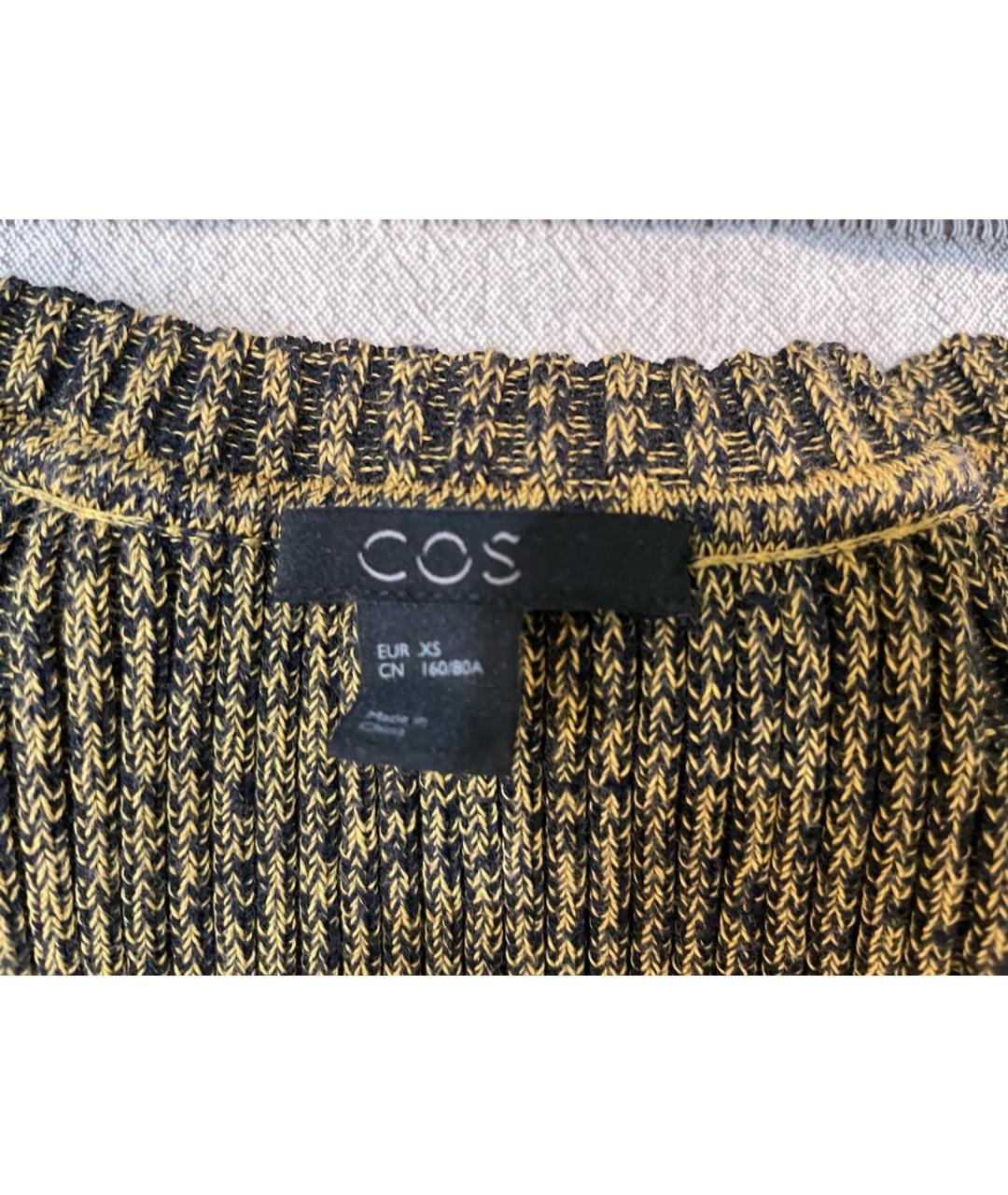 COS Горчичный хлопко-эластановый джемпер / свитер, фото 4