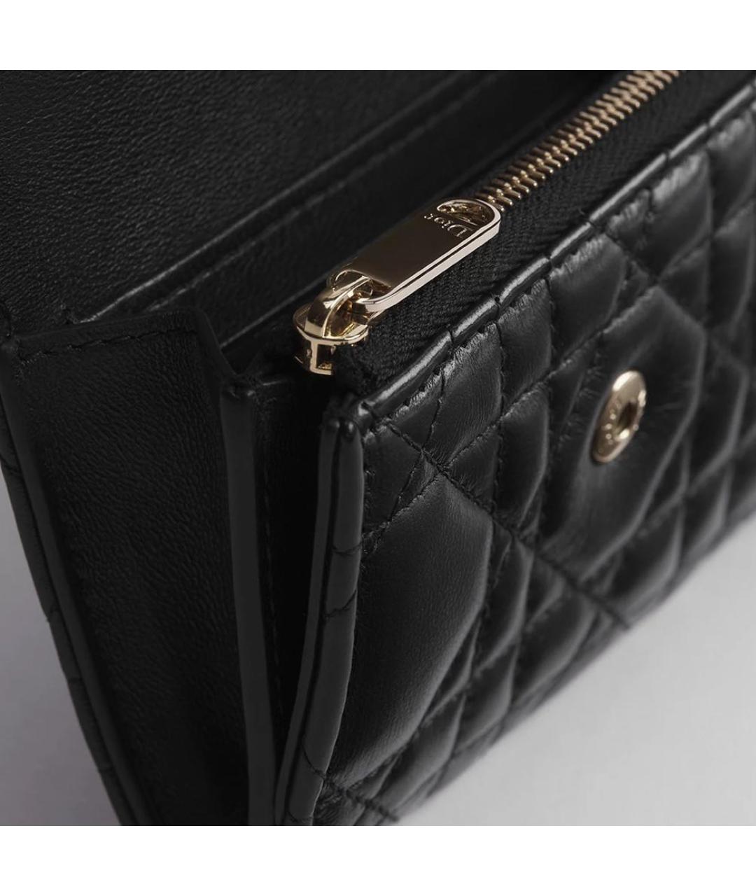 CHRISTIAN DIOR Черный кожаный кошелек, фото 3