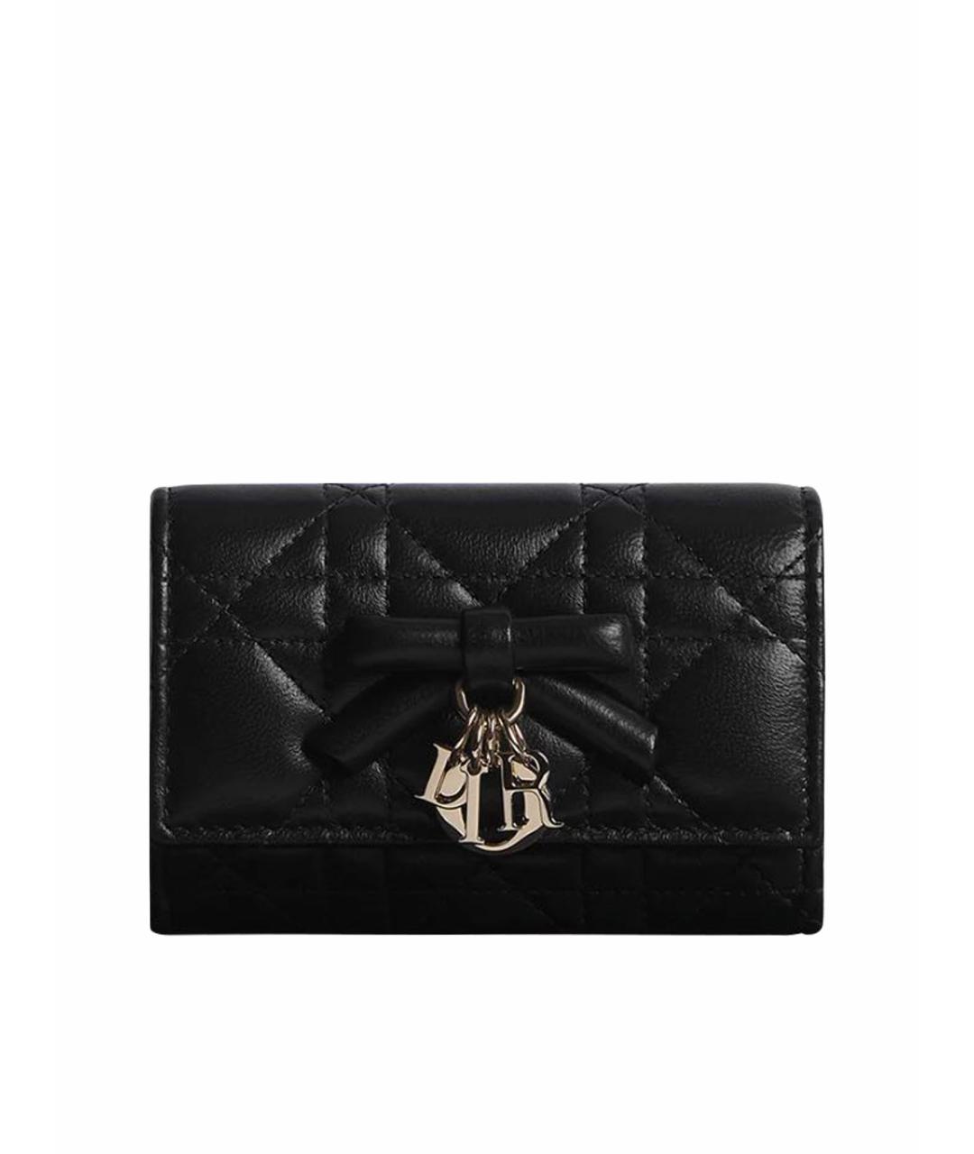 CHRISTIAN DIOR Черный кожаный кошелек, фото 1