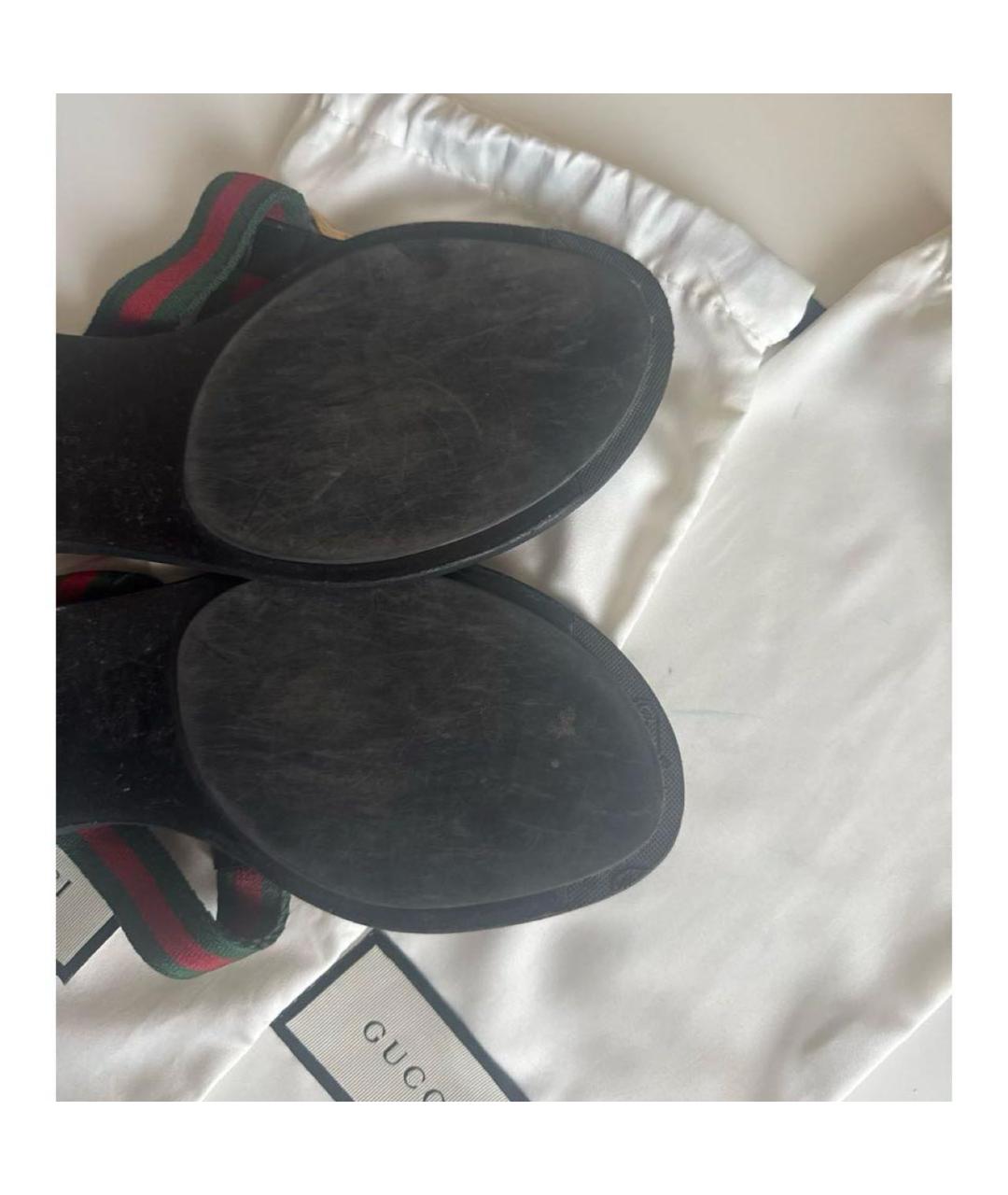 GUCCI Черные кожаные шлепанцы, фото 6