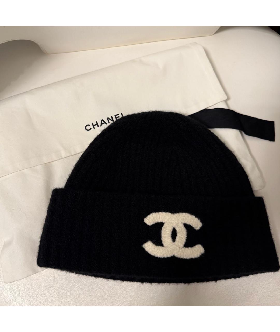CHANEL Черная кашемировая шапка, фото 5