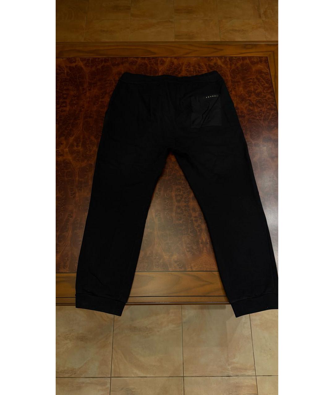 PRADA Черные хлопковые повседневные брюки, фото 2