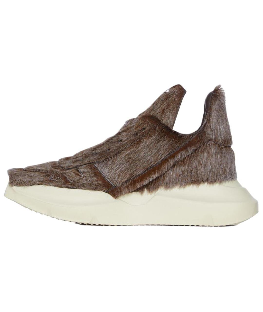 RICK OWENS Коричневые высокие кроссовки / кеды, фото 2