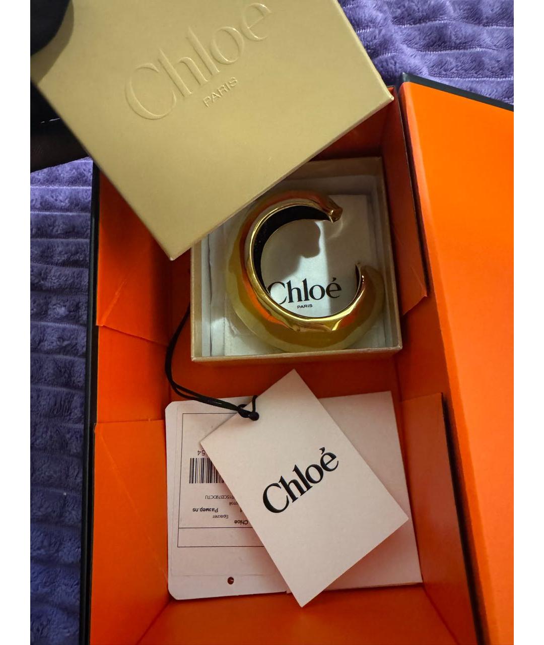 CHLOE Золотой латунный браслет, фото 2