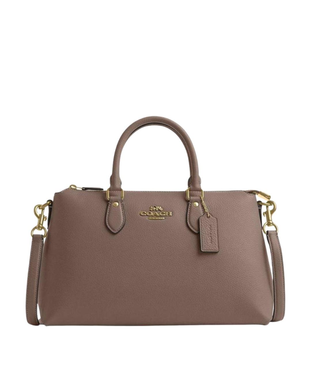 COACH Бежевая кожаная сумка через плечо, фото 1