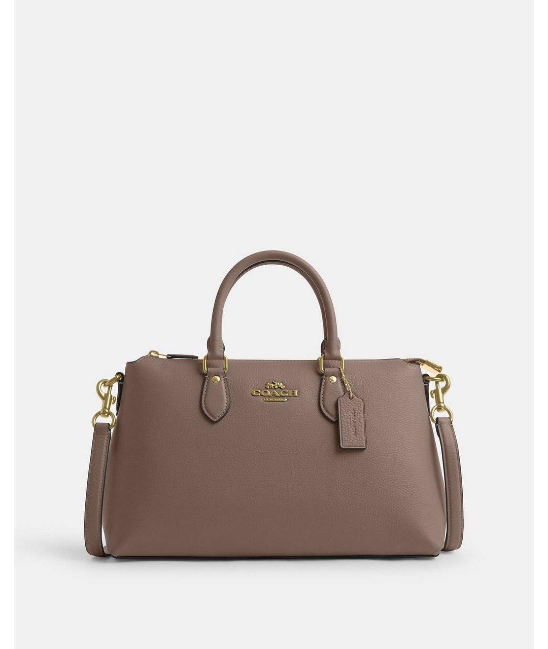 COACH Бежевая кожаная сумка через плечо, фото 8