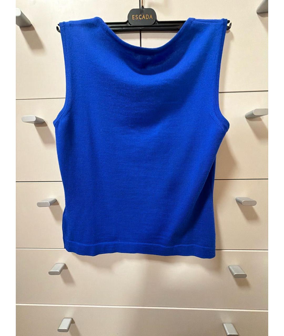 ESCADA Синяя шерстяная майка, фото 2