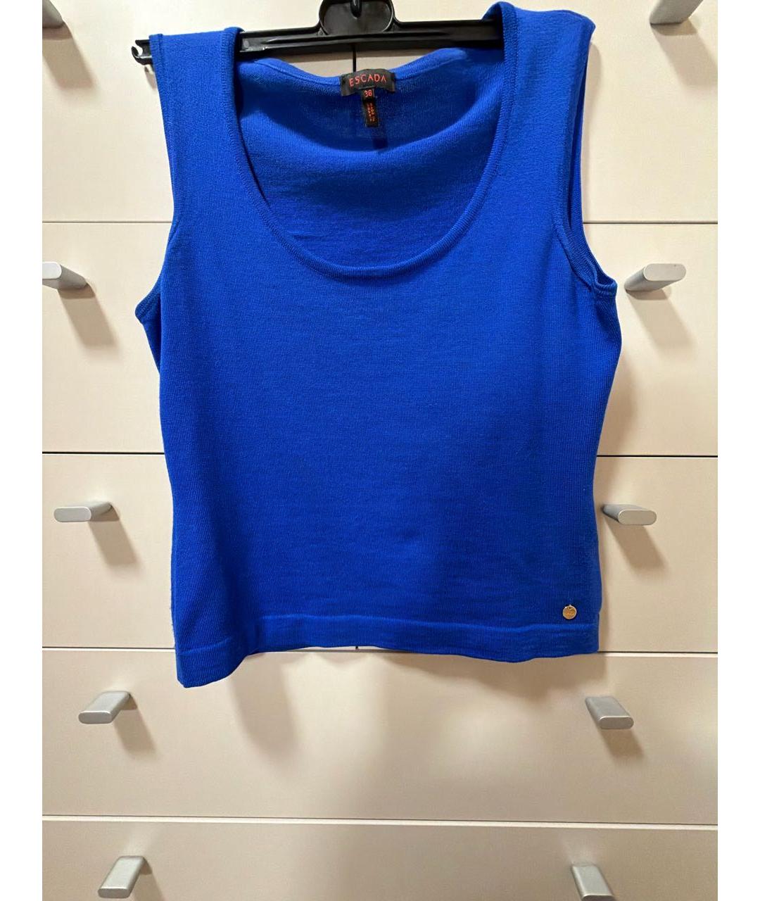 ESCADA Синяя шерстяная майка, фото 8