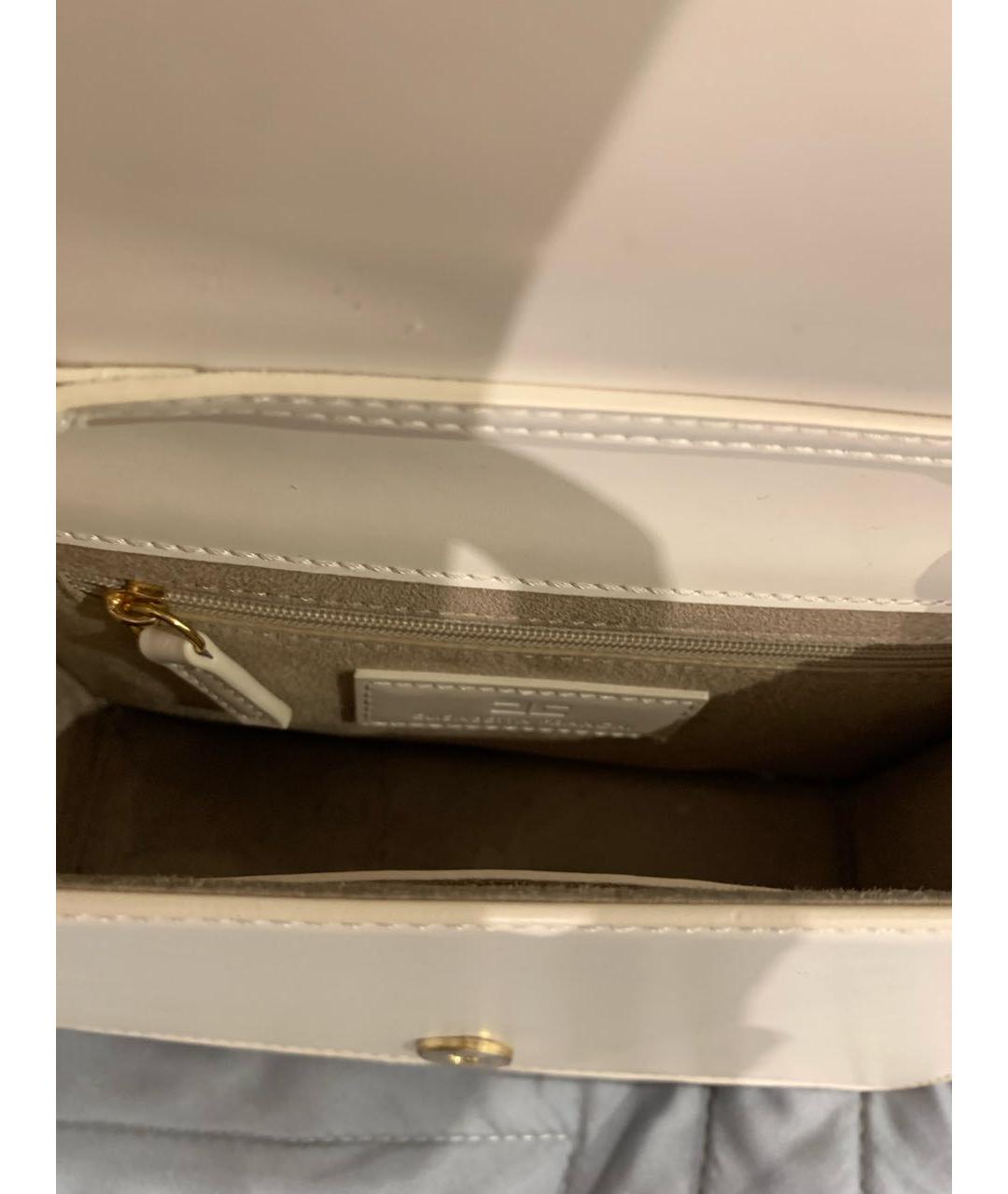 ELISABETTA FRANCHI Бежевая кожаная сумка через плечо, фото 3