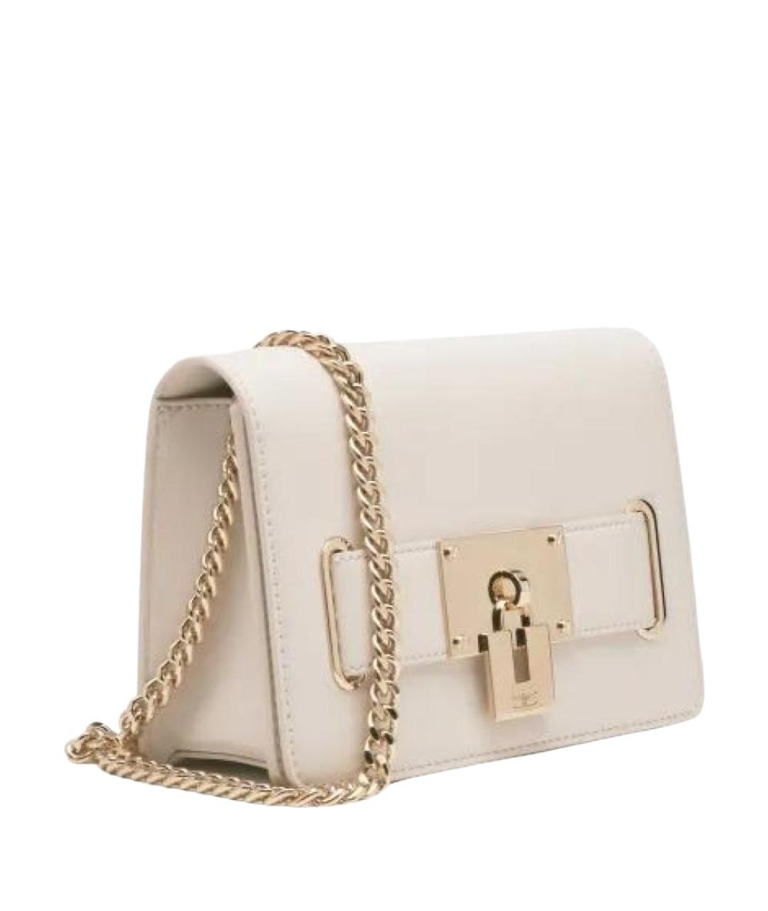 ELISABETTA FRANCHI Бежевая кожаная сумка через плечо, фото 1