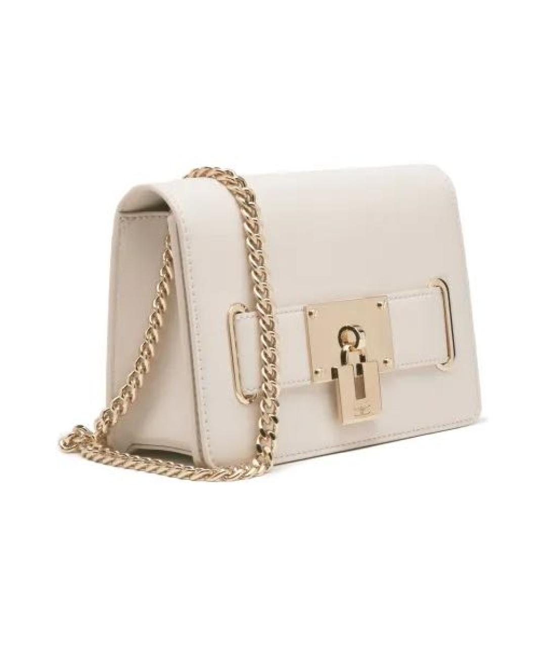 ELISABETTA FRANCHI Бежевая кожаная сумка через плечо, фото 9