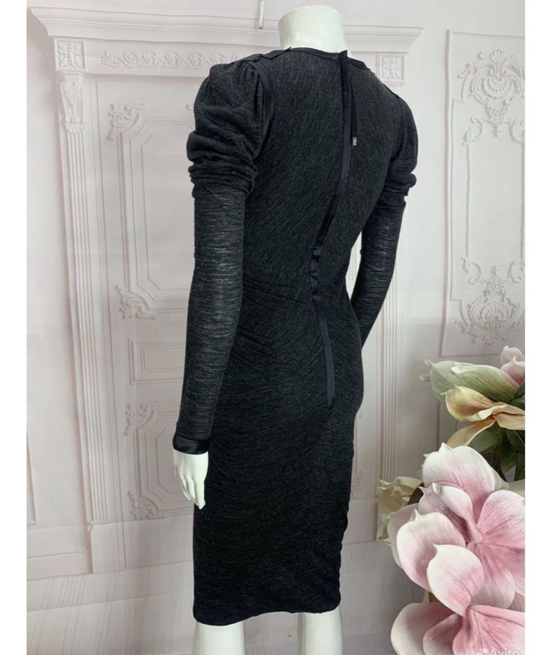 DOLCE&GABBANA Серое шерстяное повседневное платье, фото 8