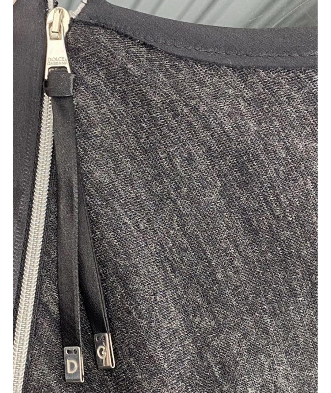 DOLCE&GABBANA Серое шерстяное повседневное платье, фото 4