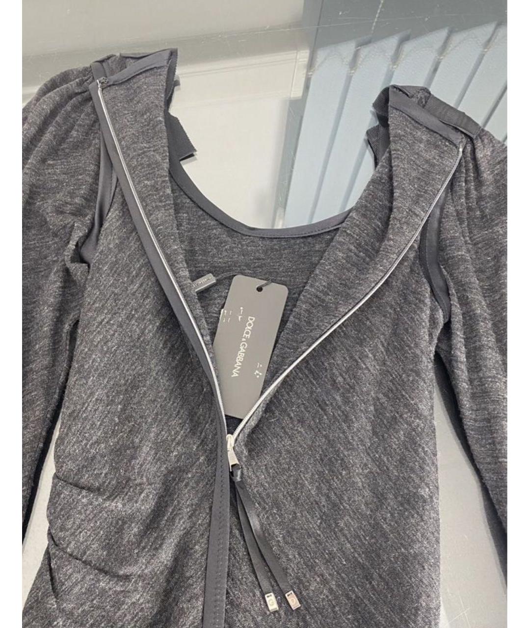 DOLCE&GABBANA Серое шерстяное повседневное платье, фото 3