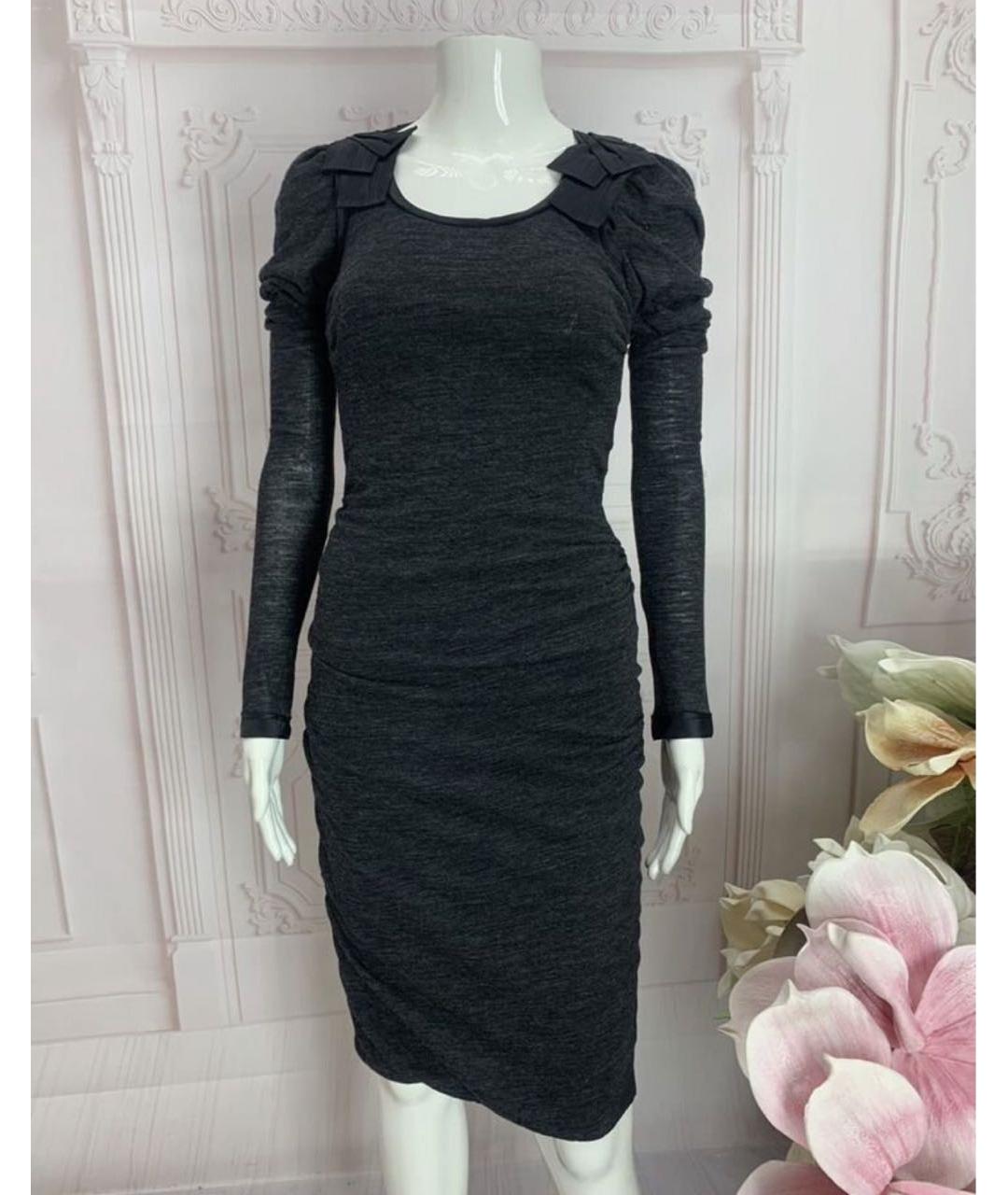 DOLCE&GABBANA Серое шерстяное повседневное платье, фото 5